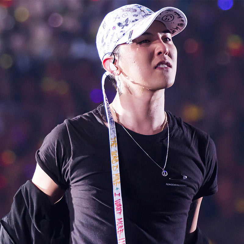 Korean version of Harajuku style graffiti pattern personality long belt peaked hat female summer street all-match sunshade baseball cap male