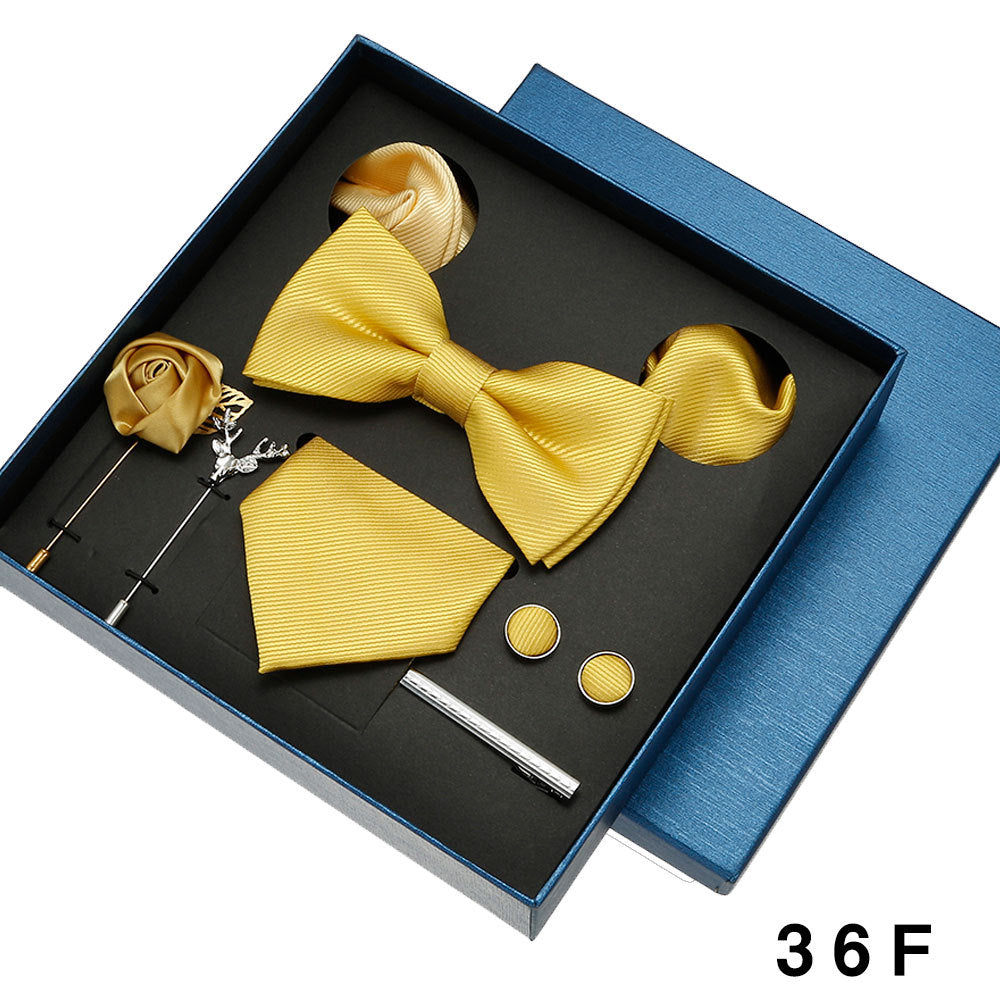 Men's tie, formal suit, bow tie, business gift box set, wedding light luxury gift for boyfriend, wedding groom suit