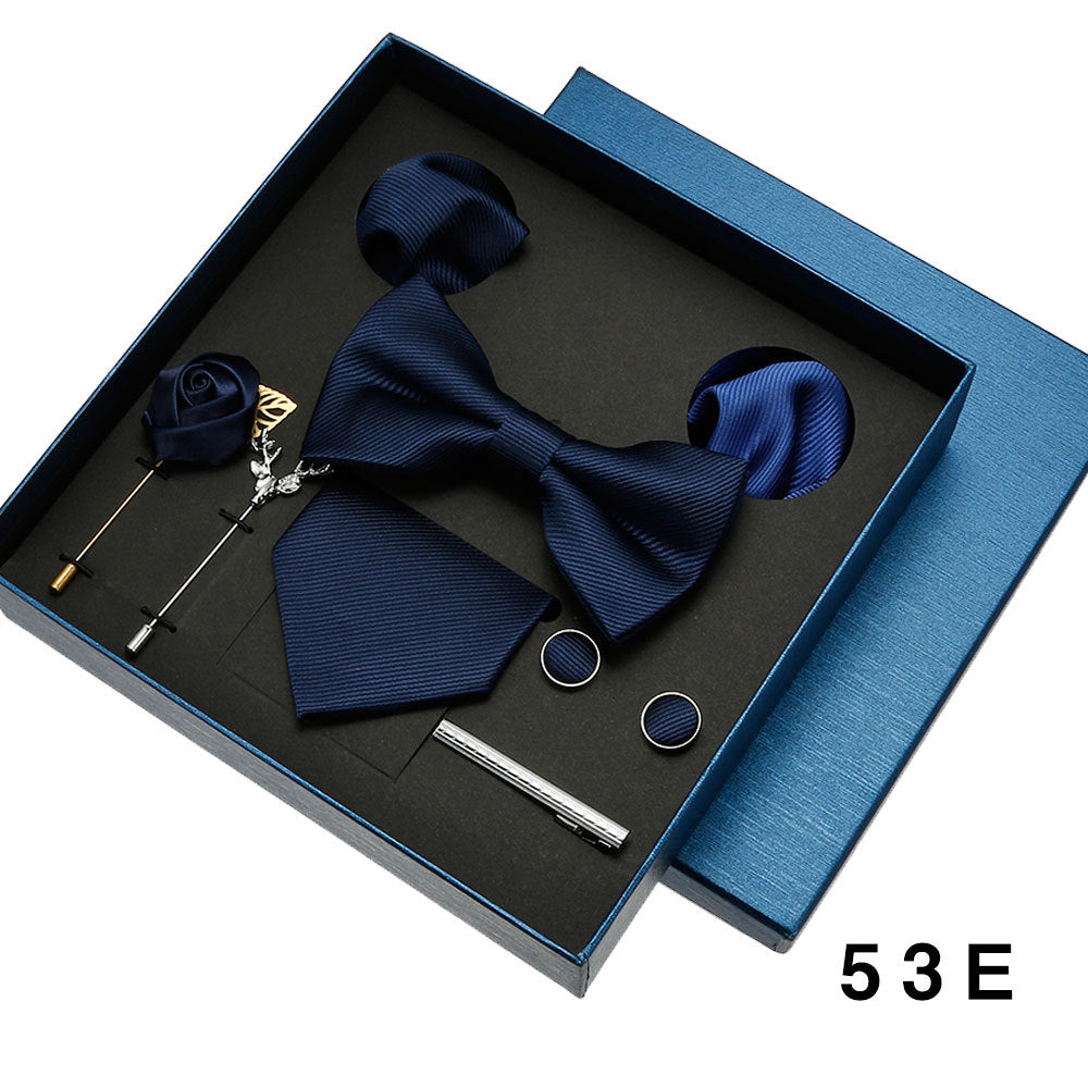 Men's tie, formal suit, bow tie, business gift box set, wedding light luxury gift for boyfriend, wedding groom suit