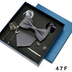 Men's tie, formal suit, bow tie, business gift box set, wedding light luxury gift for boyfriend, wedding groom suit