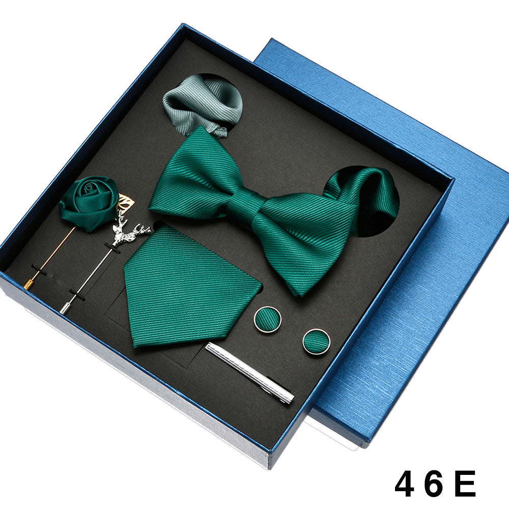 Men's tie, formal suit, bow tie, business gift box set, wedding light luxury gift for boyfriend, wedding groom suit