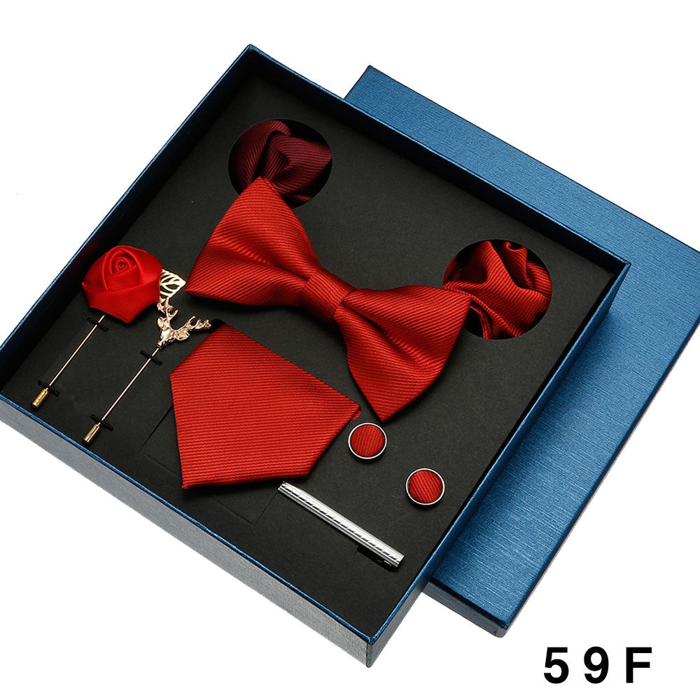 Men's tie, formal suit, bow tie, business gift box set, wedding light luxury gift for boyfriend, wedding groom suit