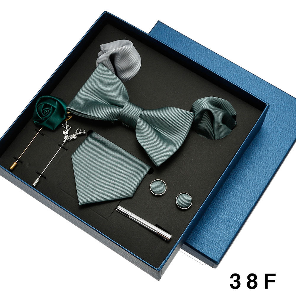 Men's tie, formal suit, bow tie, business gift box set, wedding light luxury gift for boyfriend, wedding groom suit